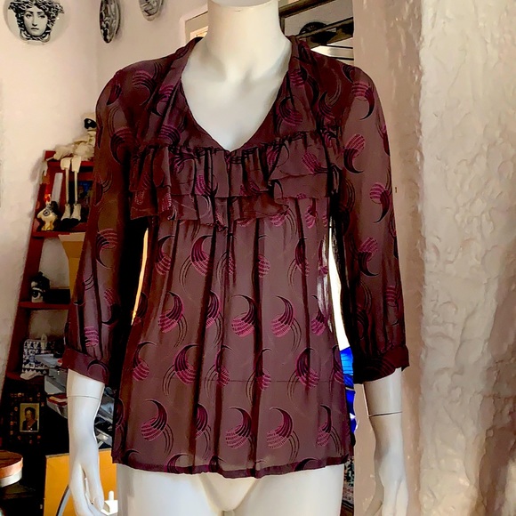 Rayon crepe vintage inspired blouse - Picture 1 of 6